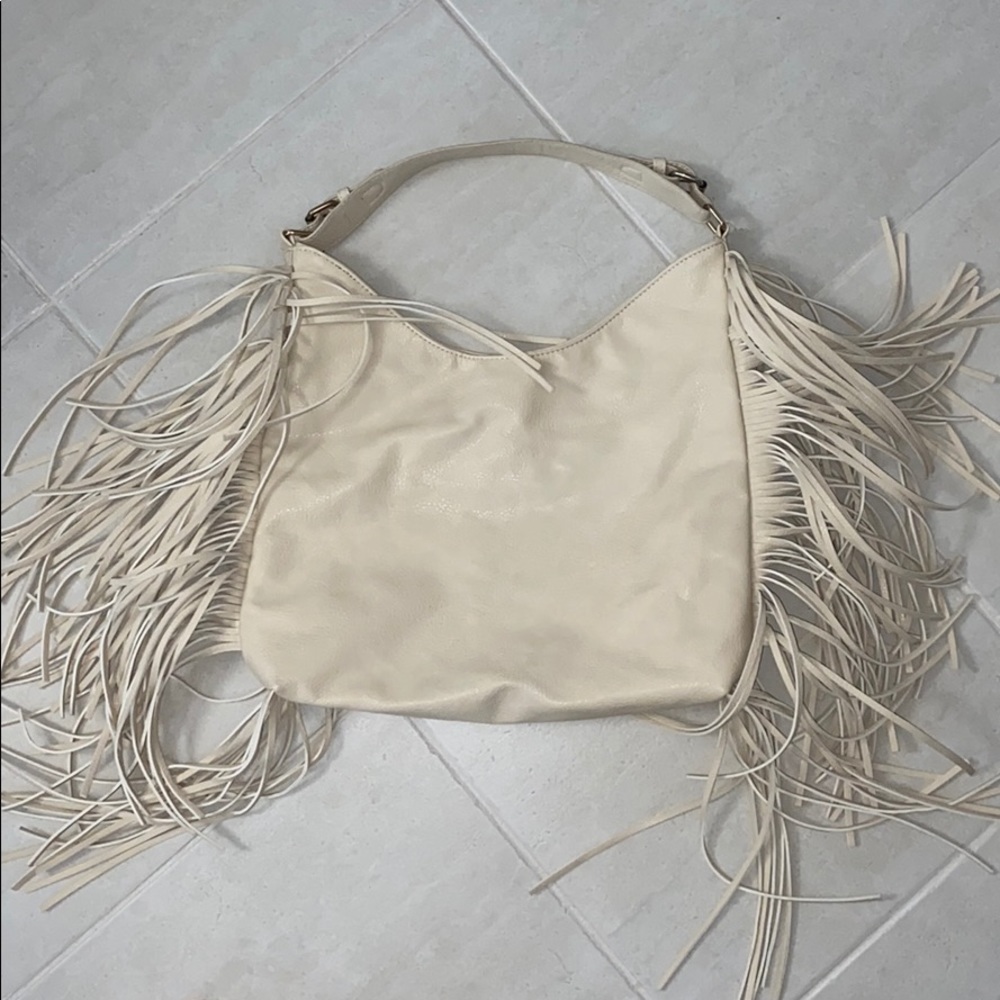 fringe leather shoulder bag